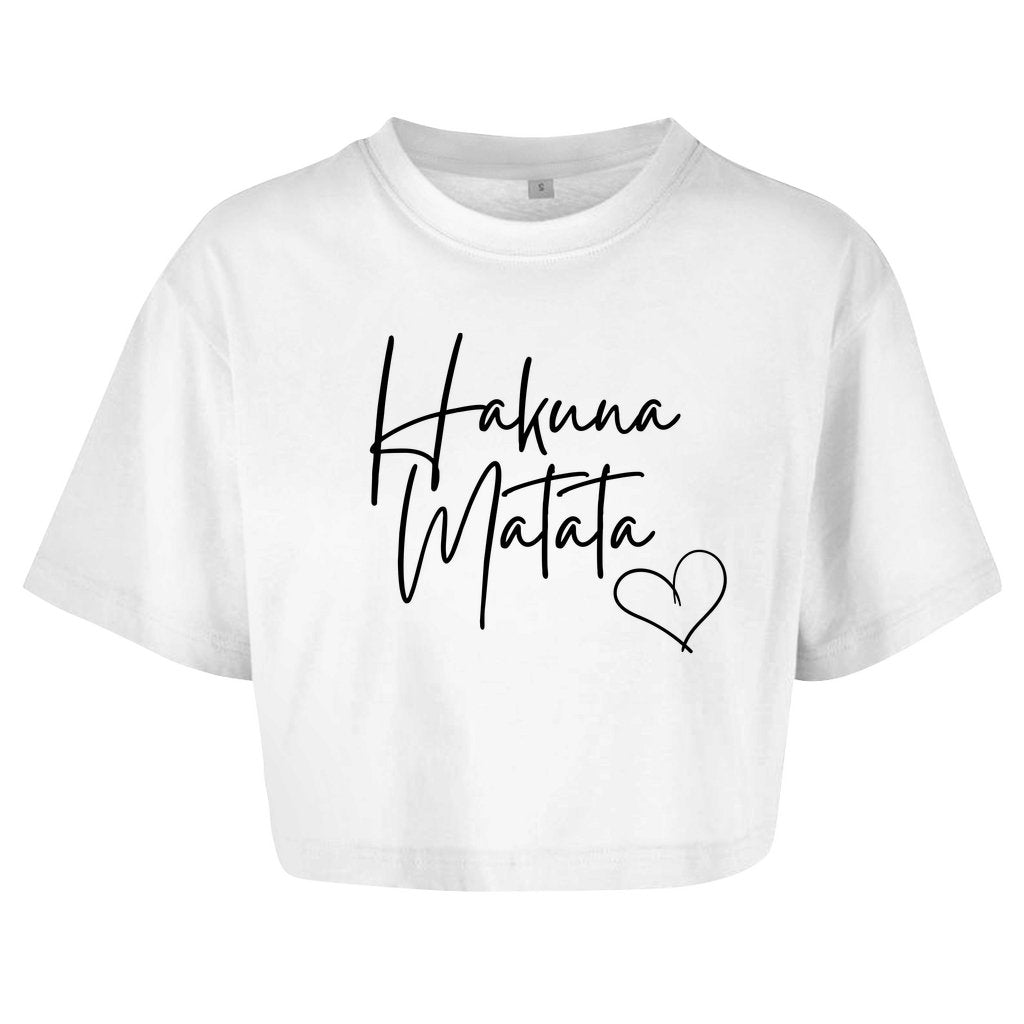 Damen Oversize Crop Top "Hakuna Matata" - Grafikmagie