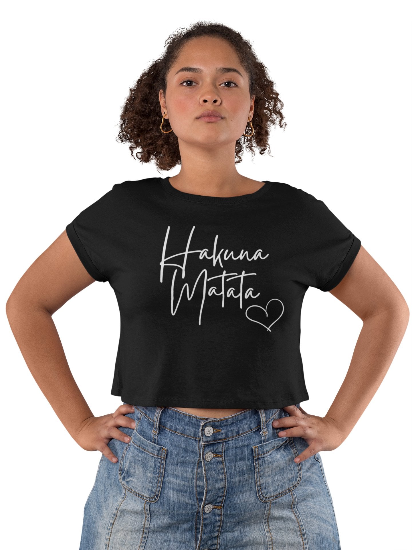 Damen Oversize Crop Top "Hakuna Matata" - Grafikmagie