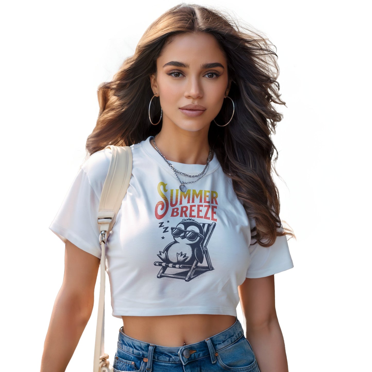 Damen Oversize Crop Top "Summer Breeze" - Grafikmagie