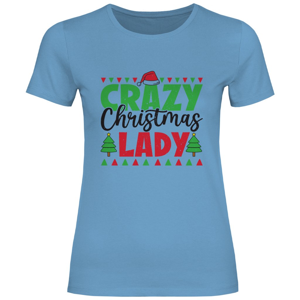 Damen T-Shirt "Crazy Christmas Lady" - Grafikmagie