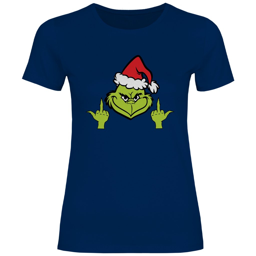 Damen T-Shirt "Grinch Mittelfinger" - Grafikmagie