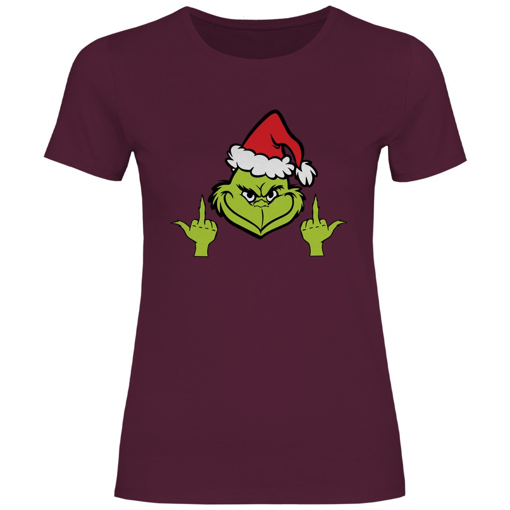 Damen T-Shirt "Grinch Mittelfinger" - Grafikmagie