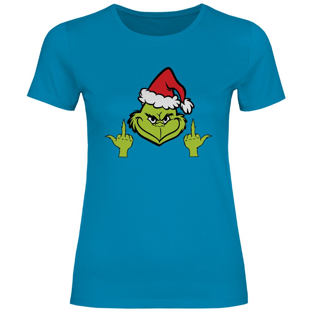 Damen T-Shirt "Grinch Mittelfinger" - Grafikmagie