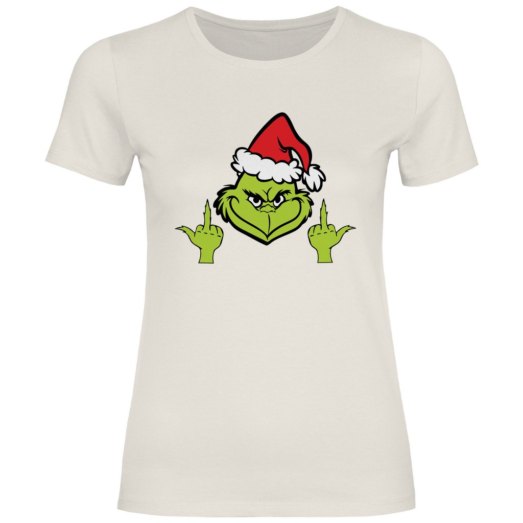 Damen T-Shirt "Grinch Mittelfinger" - Grafikmagie