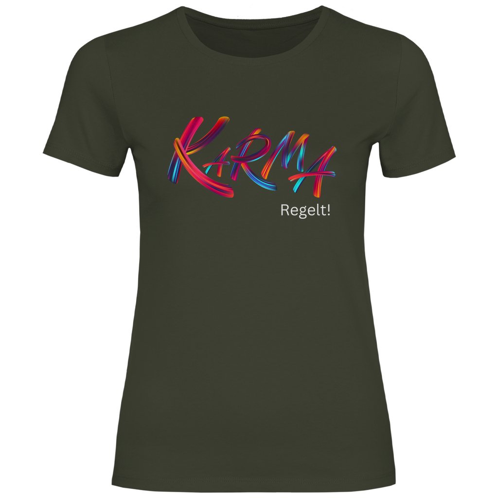Damen T-Shirt "Karma Regelt" - Grafikmagie