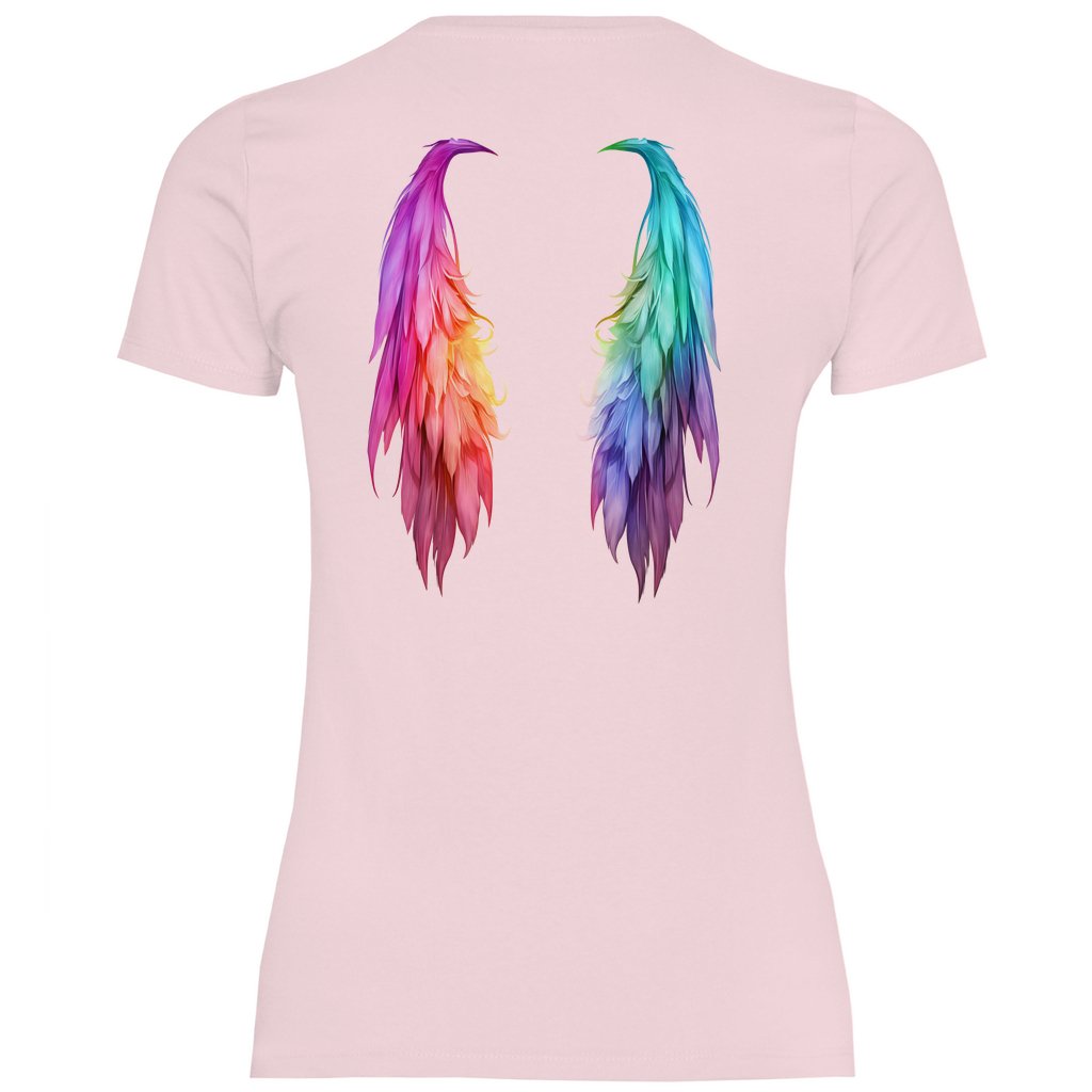 Damen T-Shirt "Regenbogen Flügel" - Grafikmagie