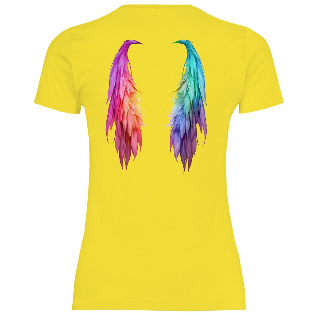 Damen T-Shirt "Regenbogen Flügel" - Grafikmagie