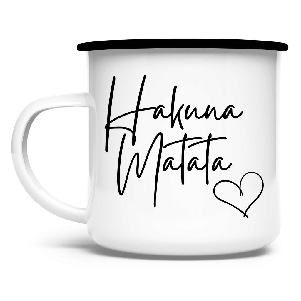 Emaille Tasse "Hakuna Matata" - Grafikmagie