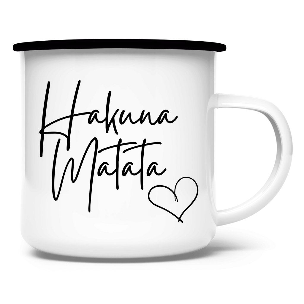 Emaille Tasse "Hakuna Matata" - Grafikmagie