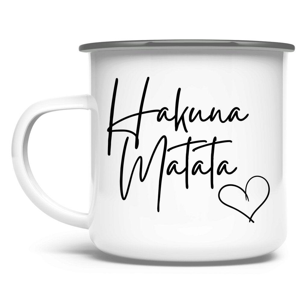 Emaille Tasse "Hakuna Matata" - Grafikmagie