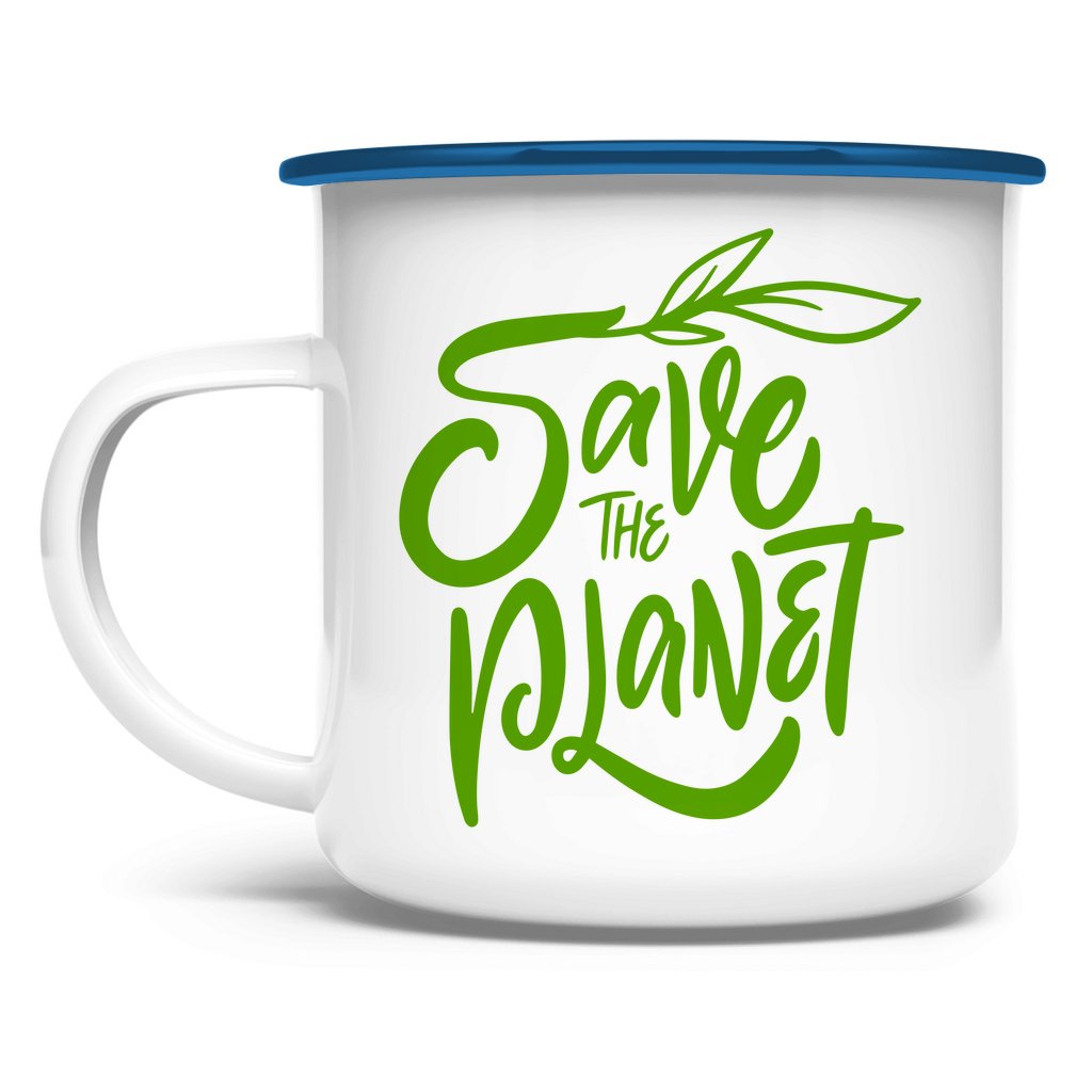 Emaille Tasse "Save the Planet" - Grafikmagie