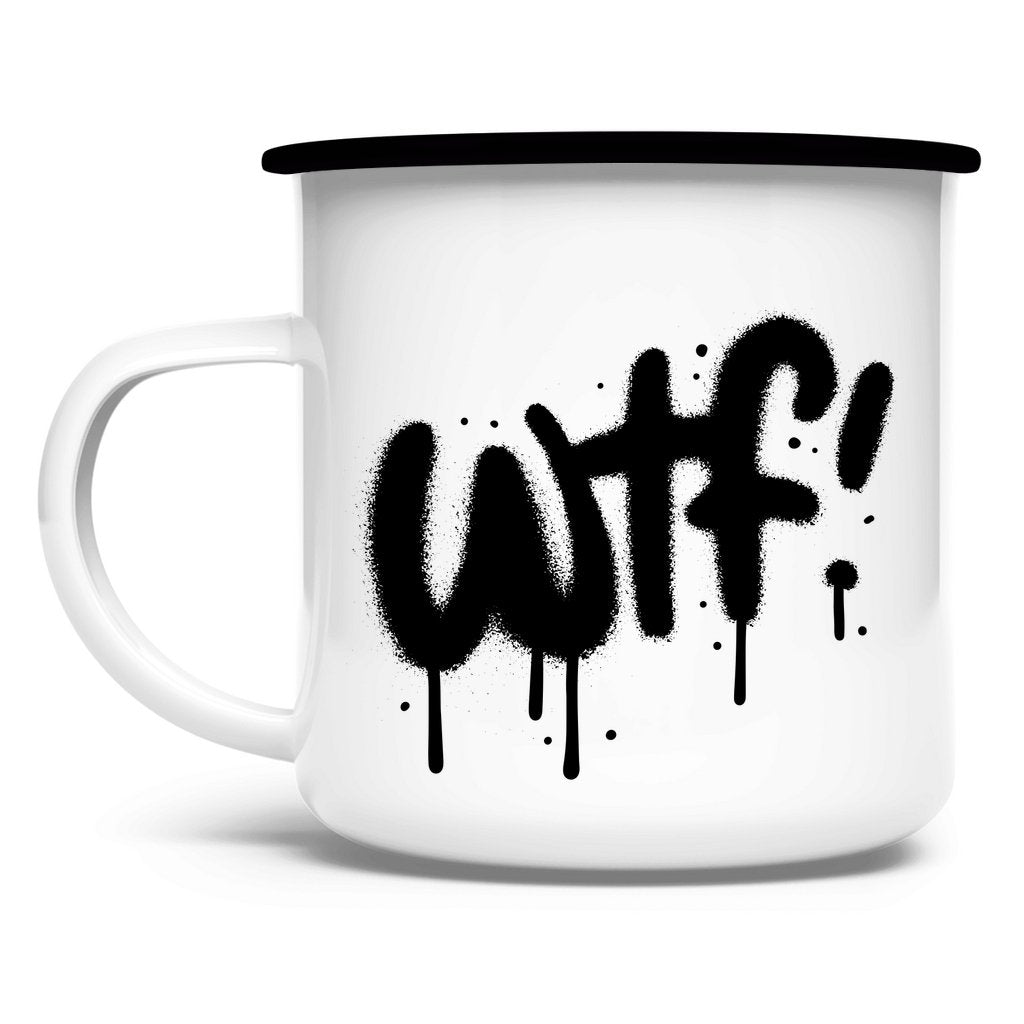 Emaille Tasse "WTF" - Grafikmagie