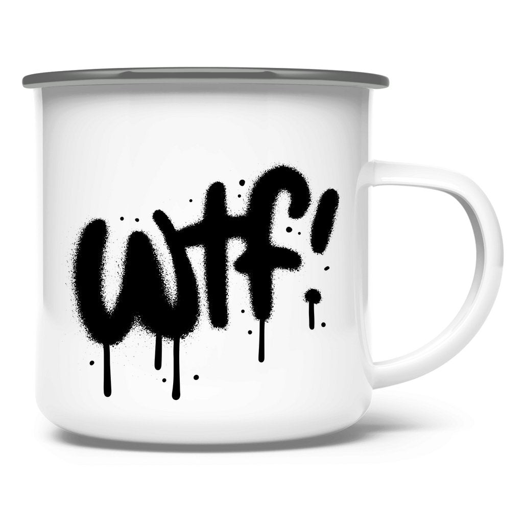 Emaille Tasse "WTF" - Grafikmagie