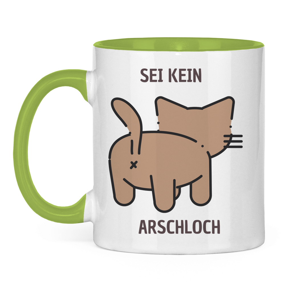 Tasse zweifarbig "Sei kein Arschloch" - Grafikmagie