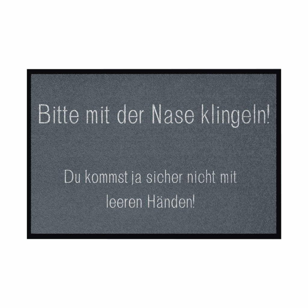 Fußmatte mit Gummirand "Bitte mit der Nase Klingeln" - Grafikmagie