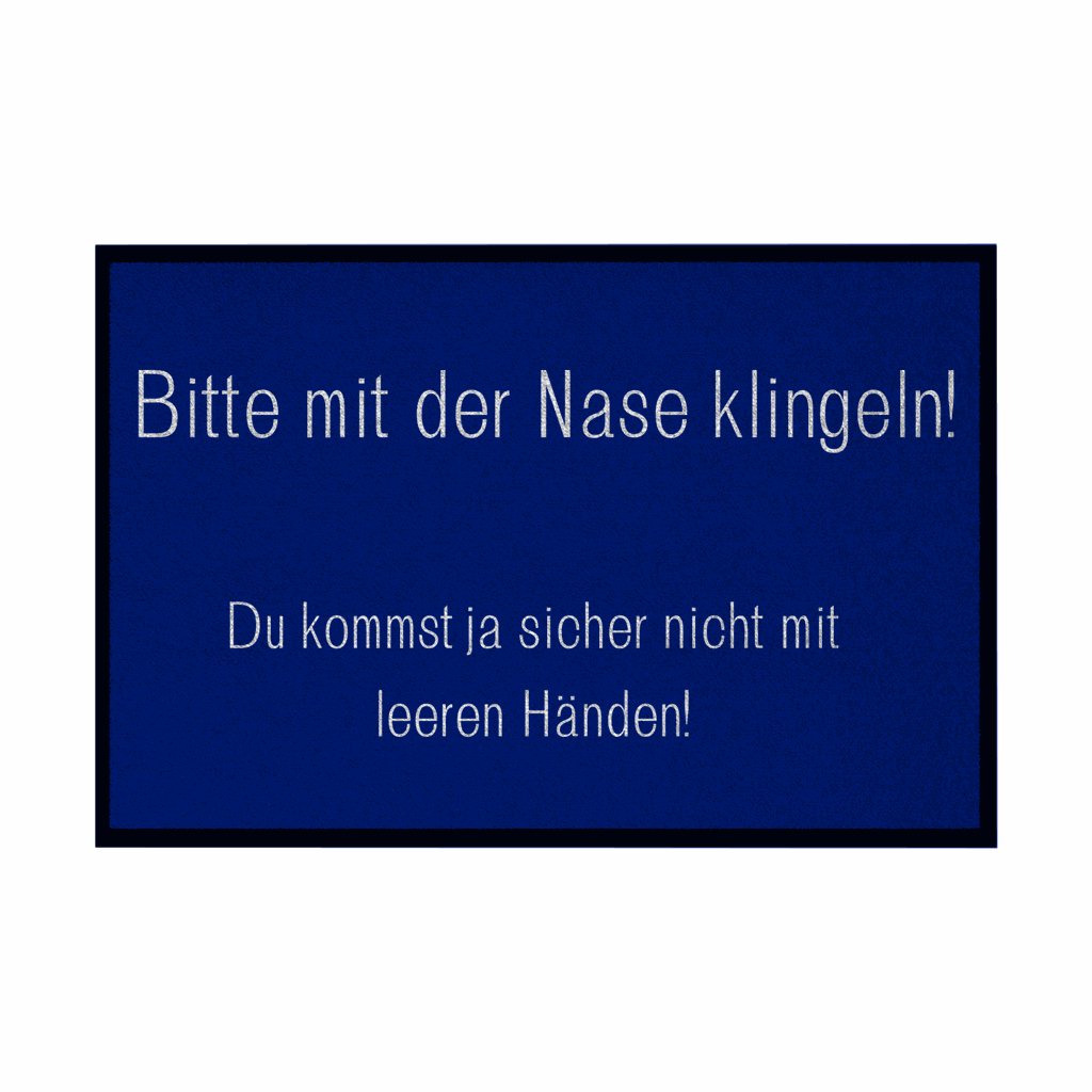 Fußmatte mit Gummirand "Bitte mit der Nase Klingeln" - Grafikmagie