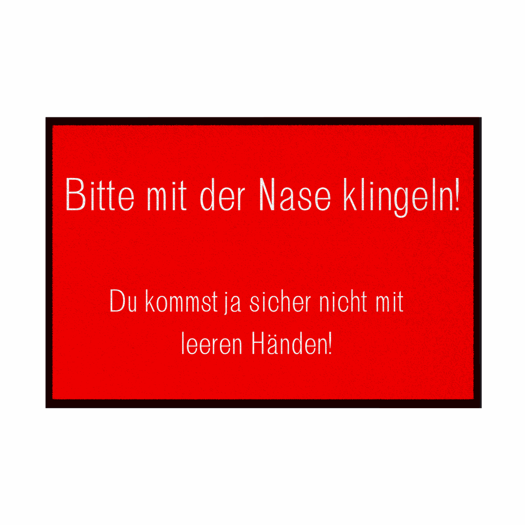Fußmatte mit Gummirand "Bitte mit der Nase Klingeln" - Grafikmagie