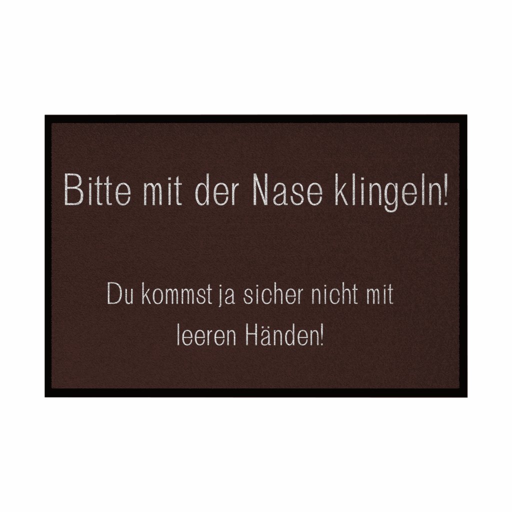 Fußmatte mit Gummirand "Bitte mit der Nase Klingeln" - Grafikmagie