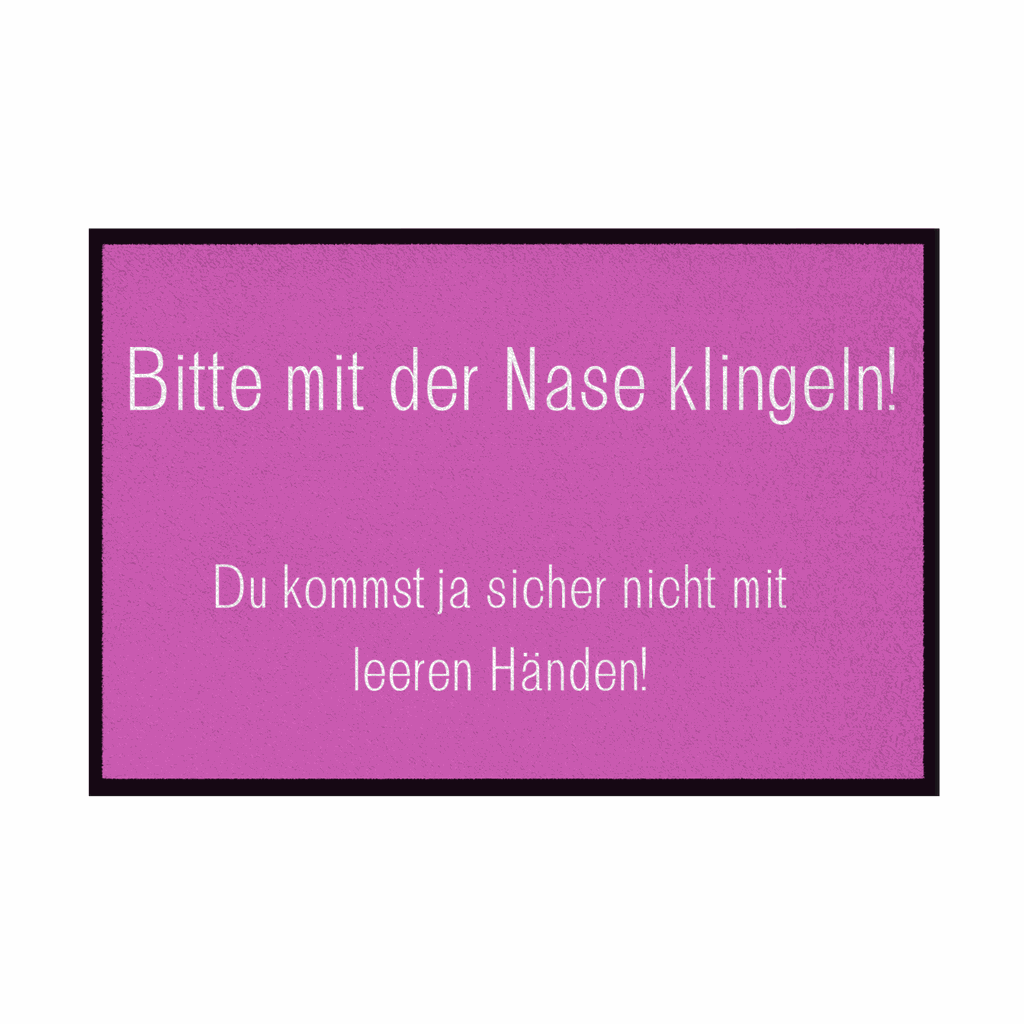 Fußmatte mit Gummirand "Bitte mit der Nase Klingeln" - Grafikmagie