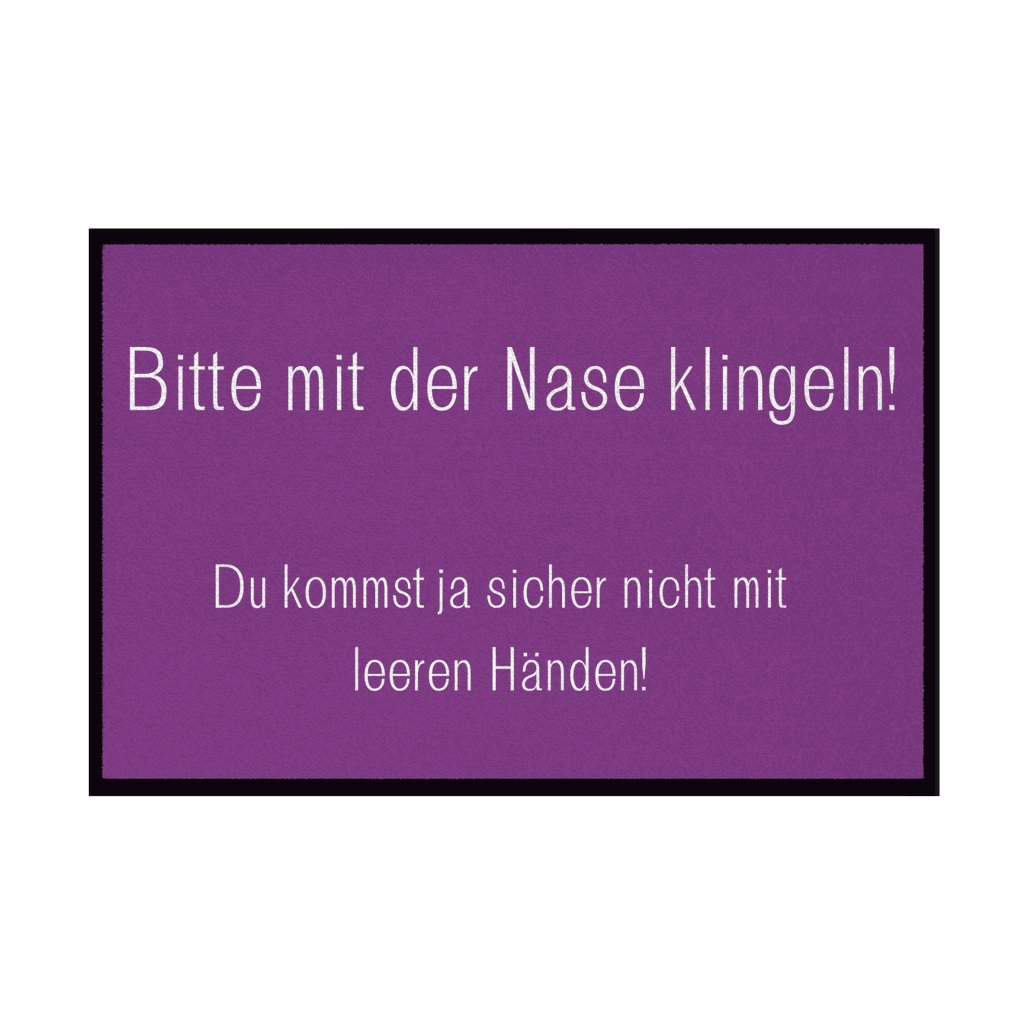 Fußmatte mit Gummirand "Bitte mit der Nase Klingeln" - Grafikmagie