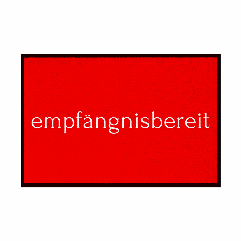 Fußmatte mit Gummirand "empfängnisbereit" - Grafikmagie