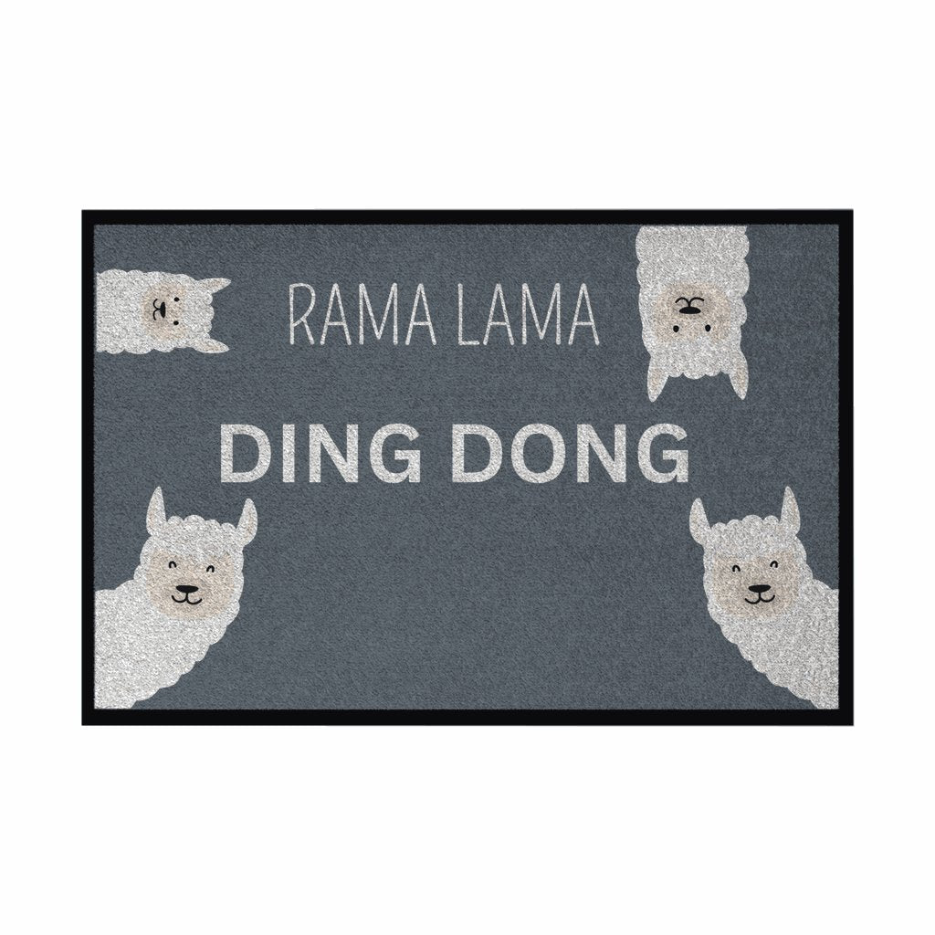 Fußmatte mit Gummirand Rama Lama Ding Dong - Grafikmagie