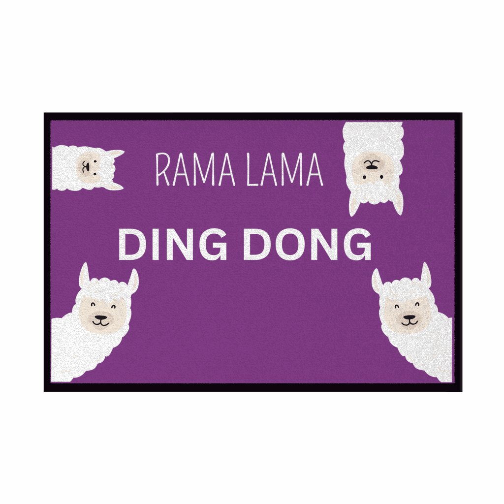 Fußmatte mit Gummirand Rama Lama Ding Dong - Grafikmagie