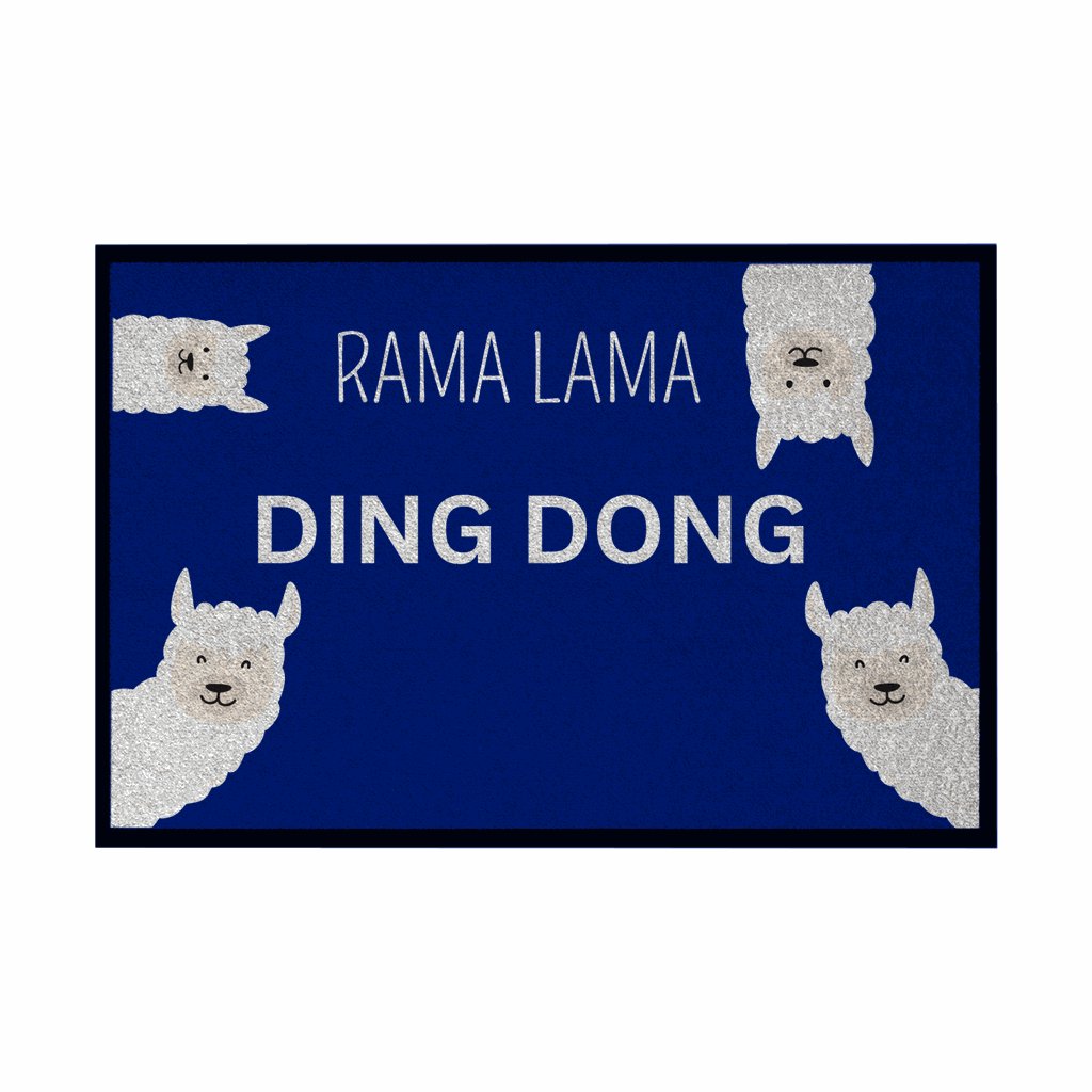 Fußmatte mit Gummirand Rama Lama Ding Dong - Grafikmagie