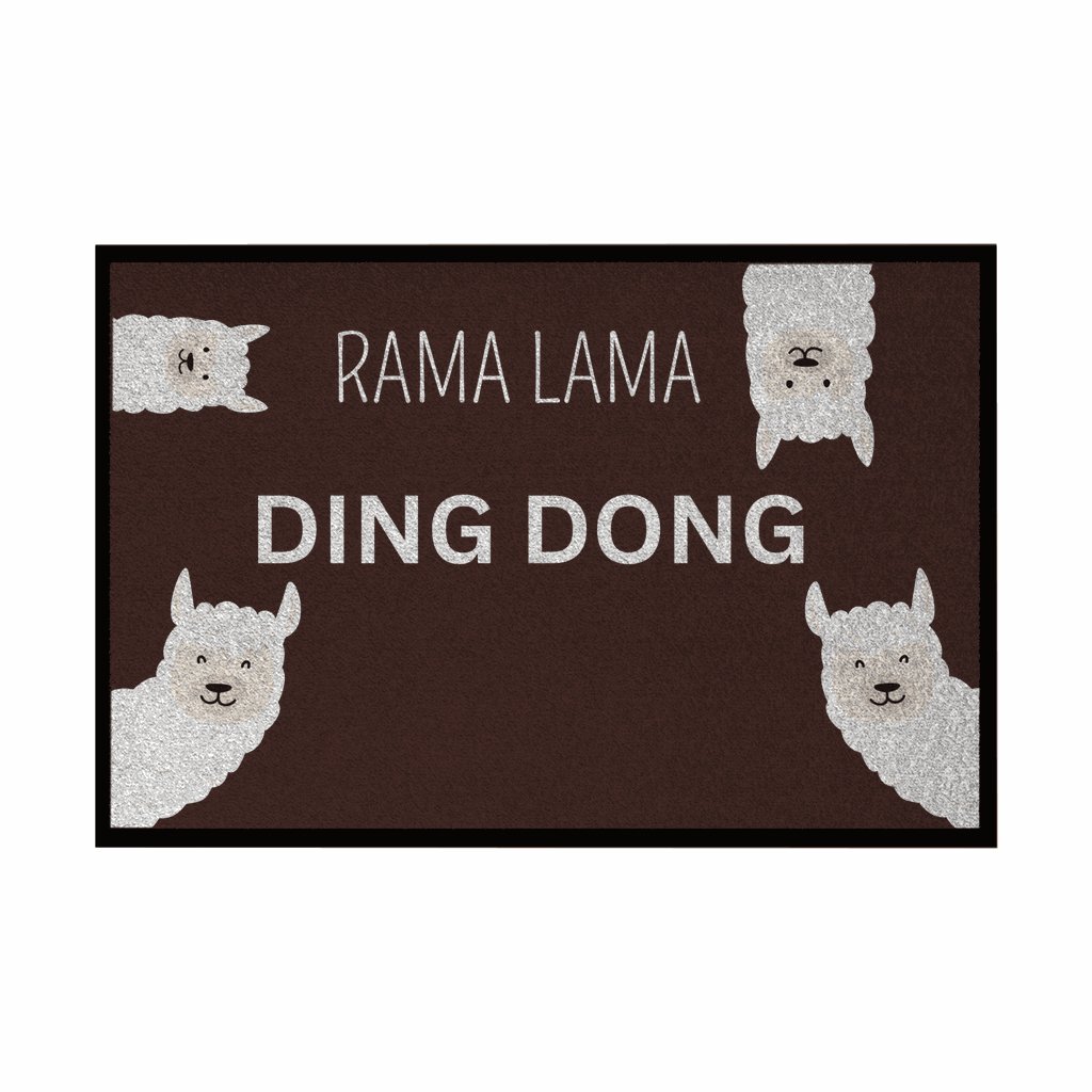Fußmatte mit Gummirand Rama Lama Ding Dong - Grafikmagie