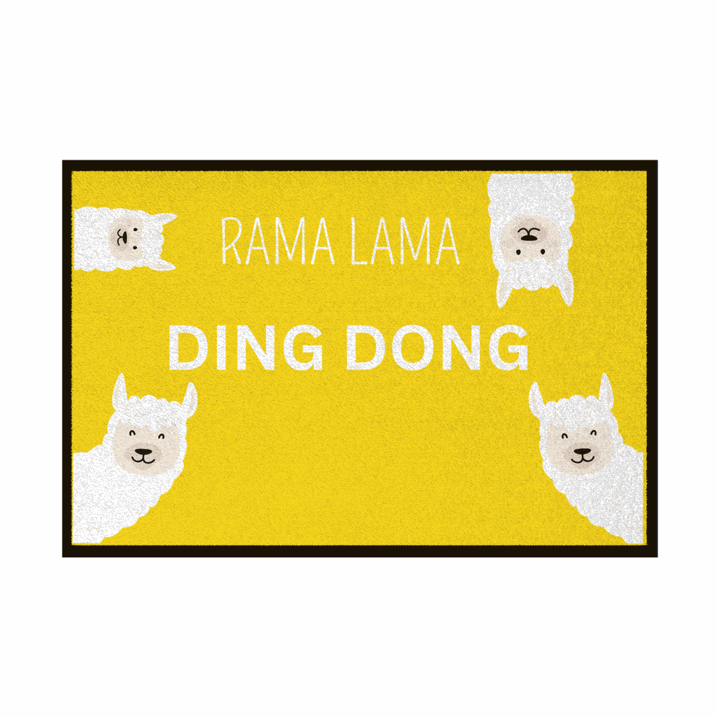 Fußmatte mit Gummirand Rama Lama Ding Dong - Grafikmagie