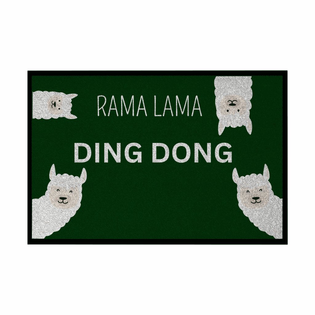 Fußmatte mit Gummirand Rama Lama Ding Dong - Grafikmagie