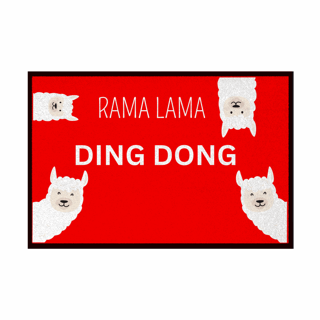 Fußmatte mit Gummirand Rama Lama Ding Dong - Grafikmagie