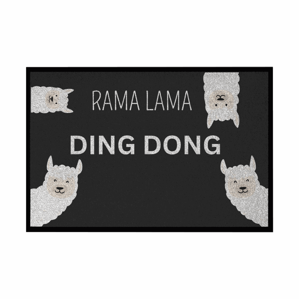 Fußmatte mit Gummirand Rama Lama Ding Dong - Grafikmagie