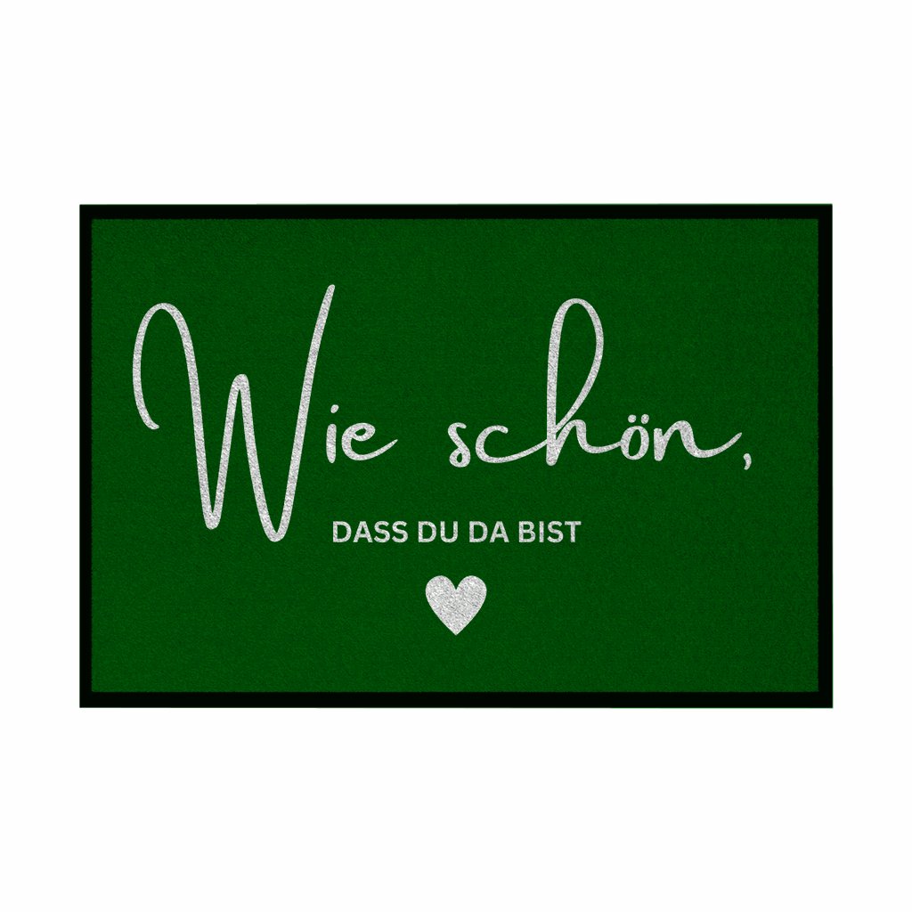 Fußmatte mit Gummirand "Wie schön dass du da bist" - Grafikmagie
