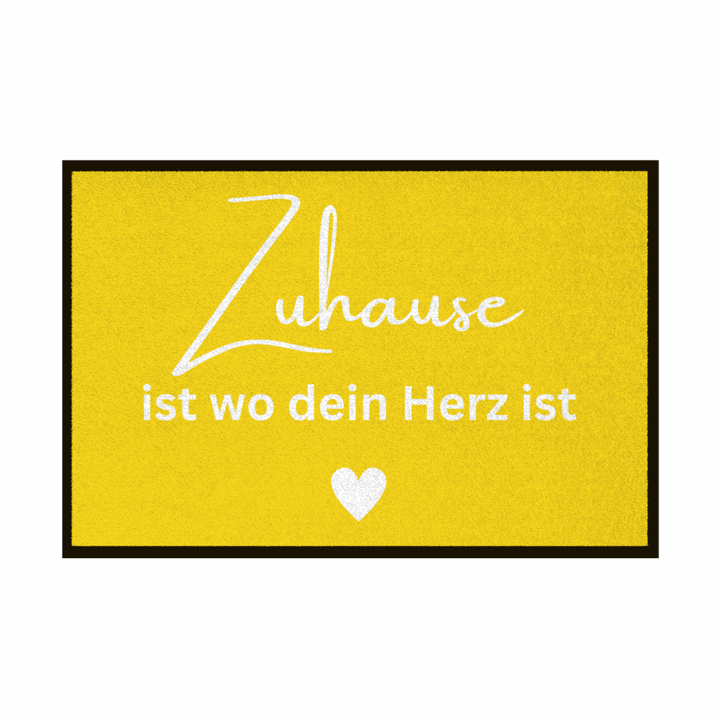 Fußmatte mit Gummirand "Zuhause ist da wo dein Herz ist" - Grafikmagie