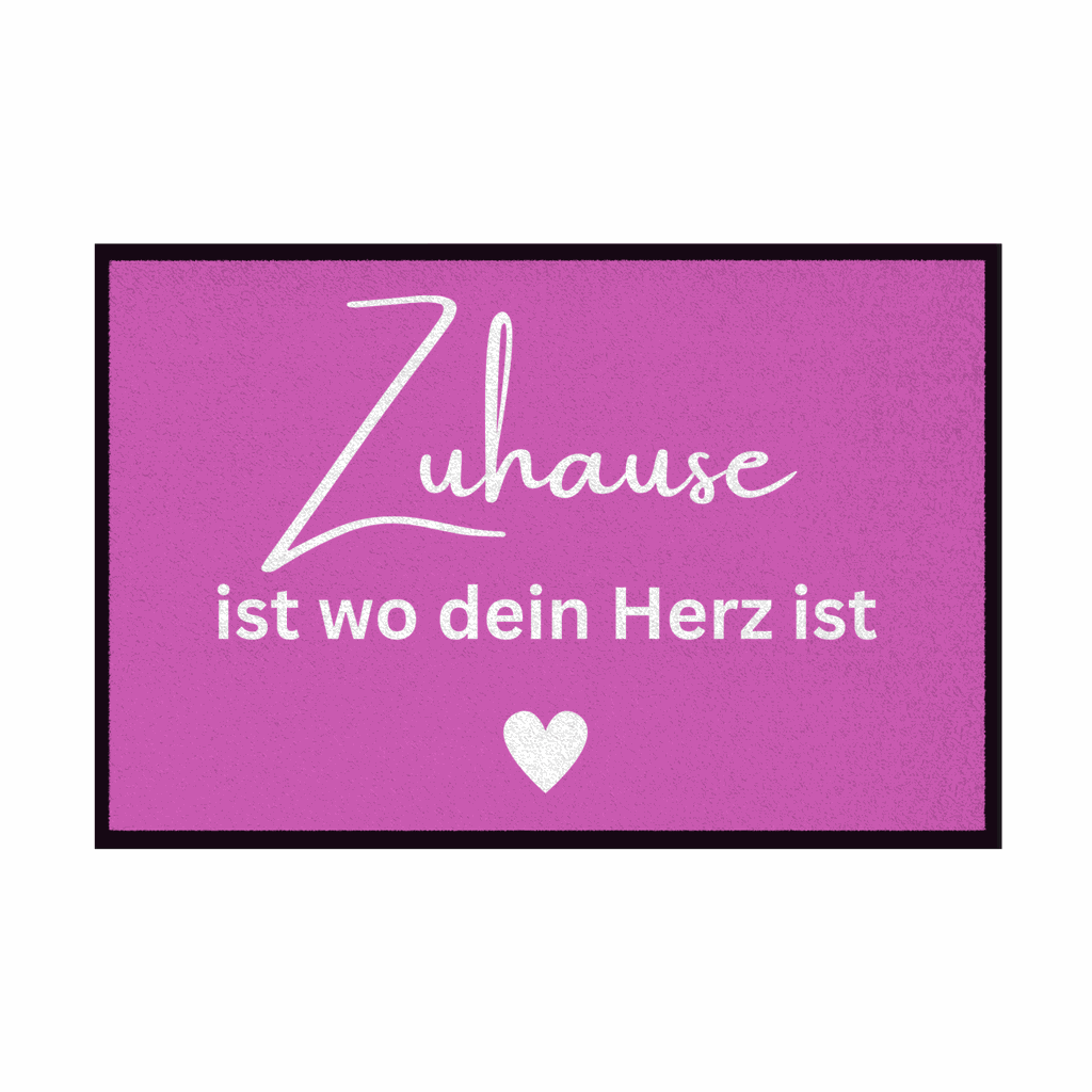Fußmatte mit Gummirand "Zuhause ist da wo dein Herz ist" - Grafikmagie