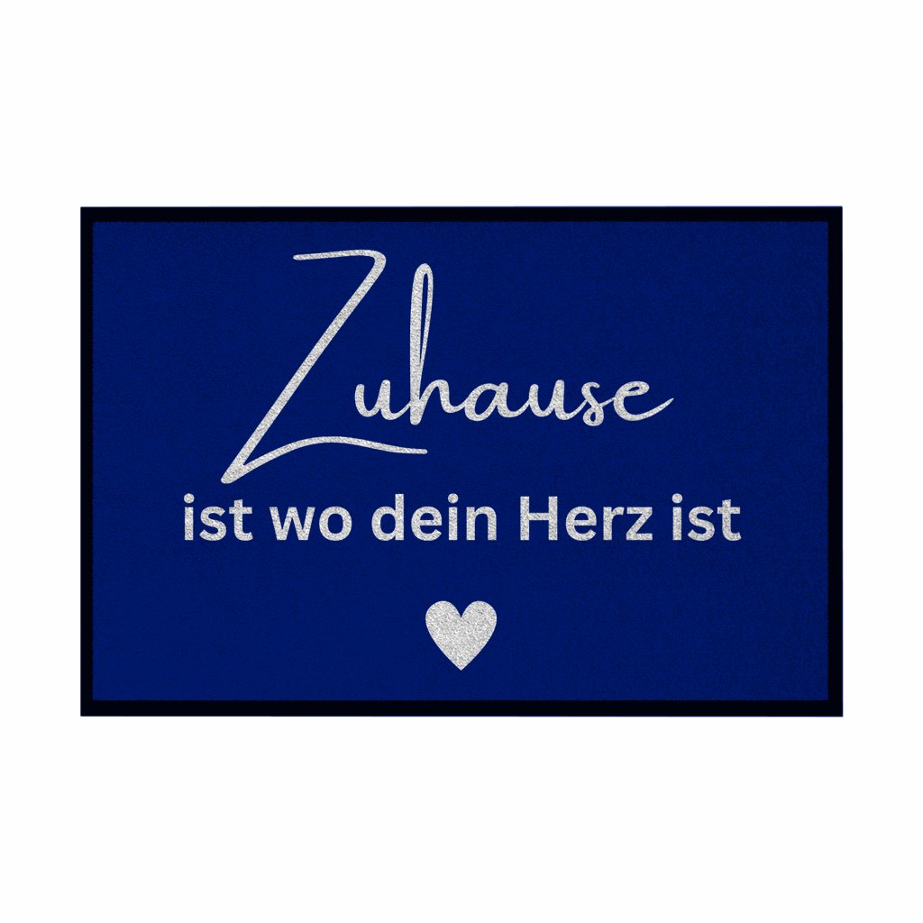 Fußmatte mit Gummirand "Zuhause ist da wo dein Herz ist" - Grafikmagie