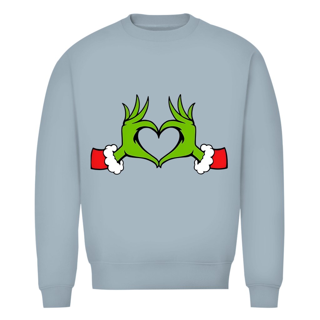 Herren Bio Sweatshirt "Grinch Herz" - Grafikmagie