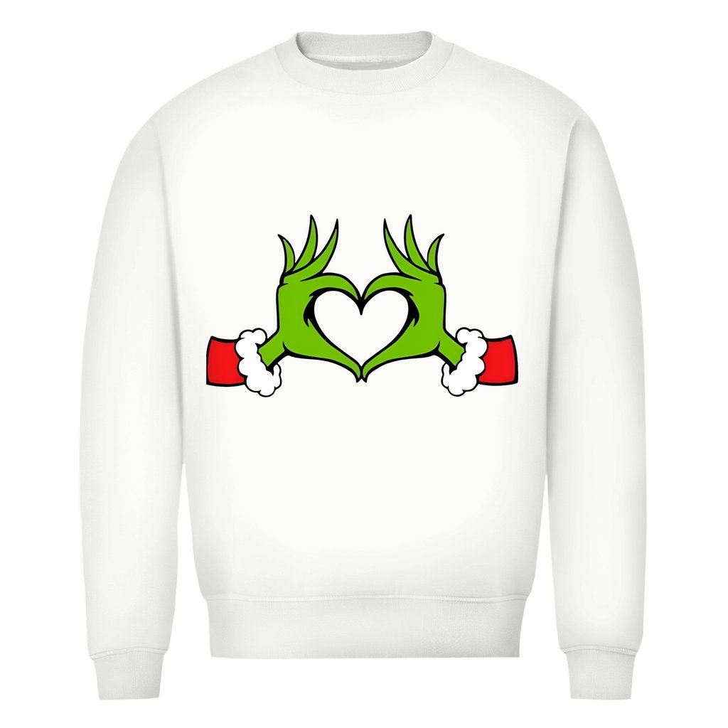Herren Bio Sweatshirt "Grinch Herz" - Grafikmagie