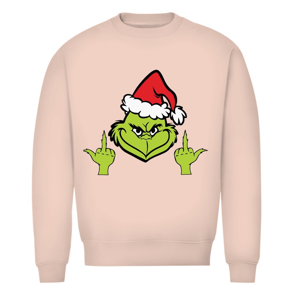 Herren Bio Sweatshirt "Grinch Mittelfinger" - Grafikmagie