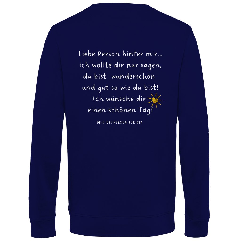 Herren Sweatshirt "Liebe Person hinter mir" - Grafikmagie