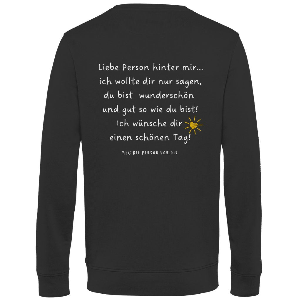 Herren Sweatshirt "Liebe Person hinter mir" - Grafikmagie