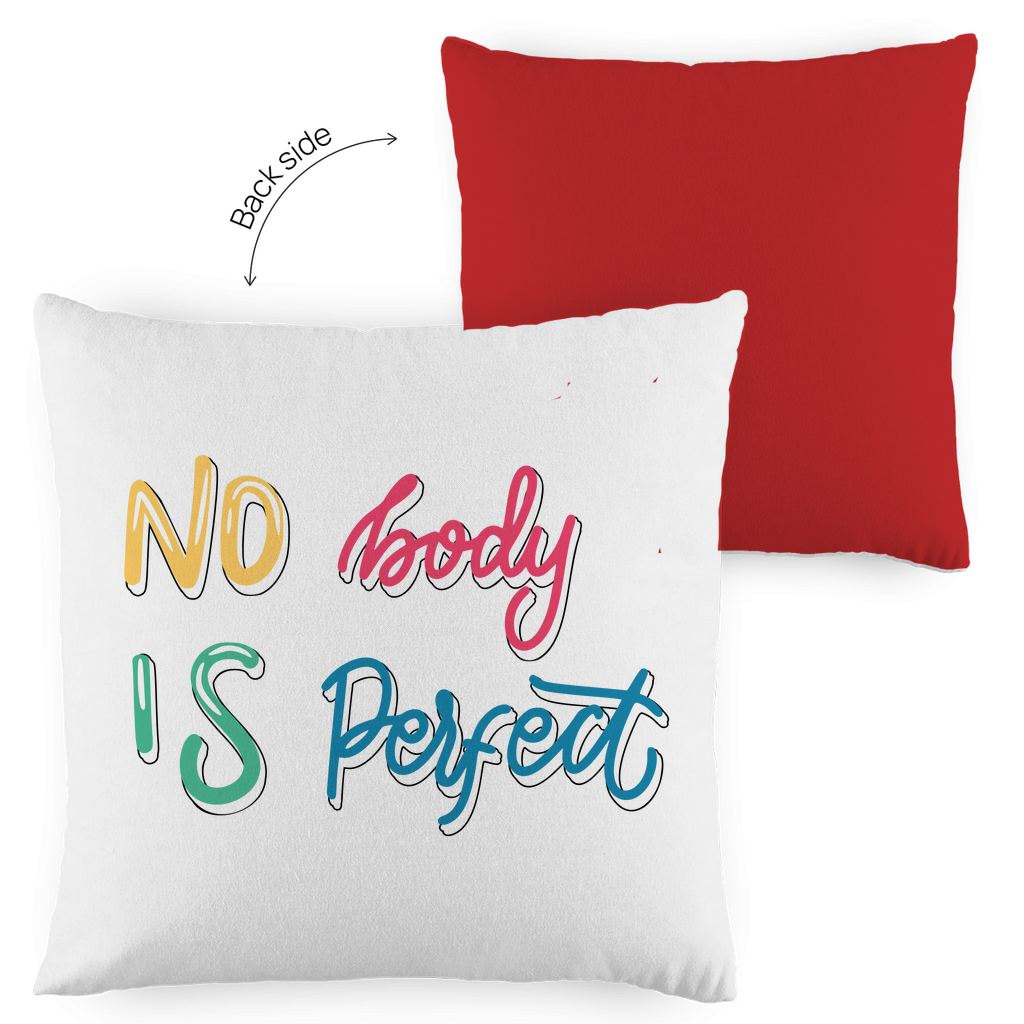 Kopfkissen zweifarbig "No body is perfekt" - Grafikmagie