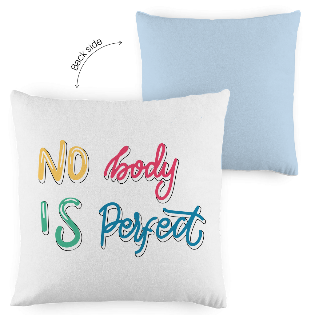 Kopfkissen zweifarbig "No body is perfekt" - Grafikmagie