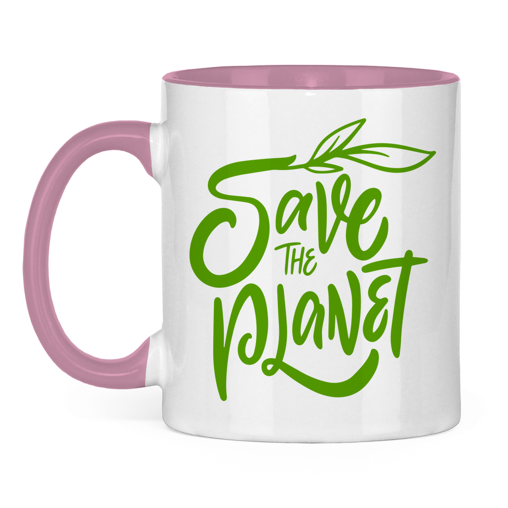 Tasse zweifarbig "Save the Planet" - Grafikmagie