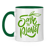 Tasse zweifarbig "Save the Planet" - Grafikmagie