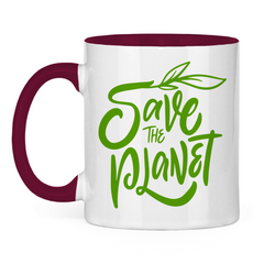Tasse zweifarbig "Save the Planet" - Grafikmagie