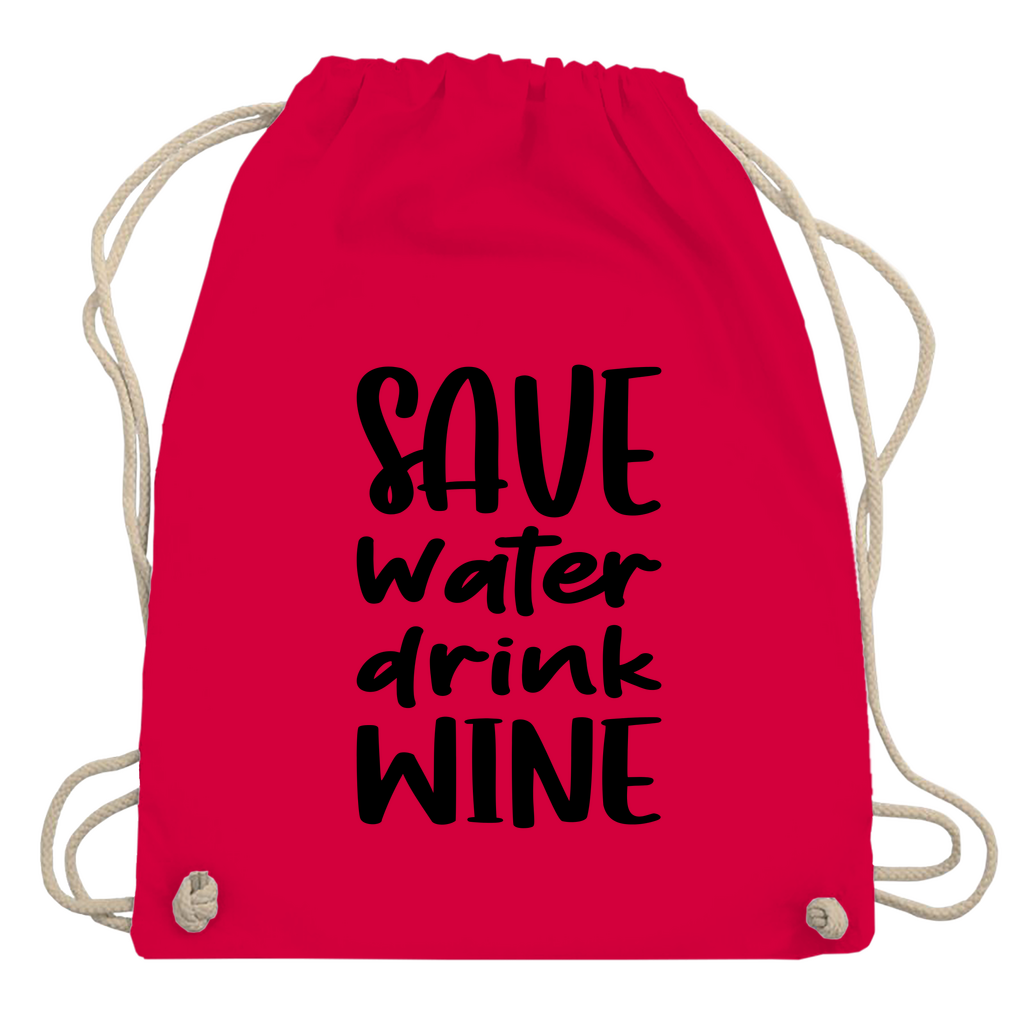 Turnbeutel "Save water drink wine"
