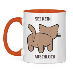 Tasse zweifarbig "Sei kein Arschloch" - Grafikmagie