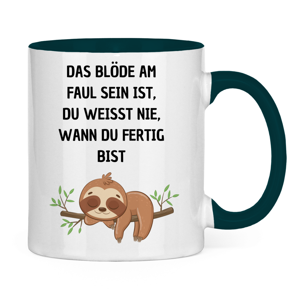 Tasse zweifarbig "Das blöde am Faul sein.." - Grafikmagie
